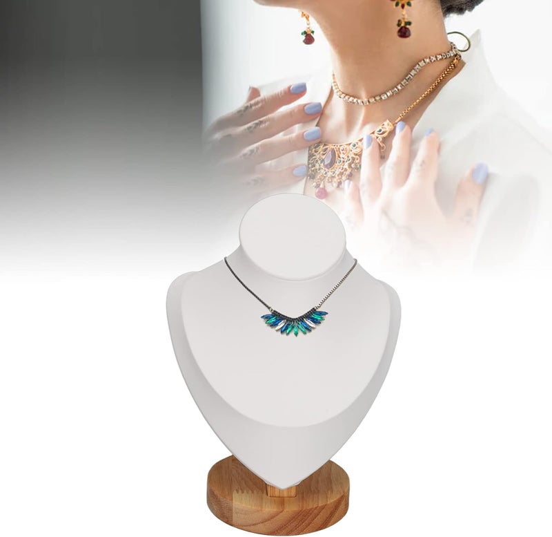 woobles Necklace stand, PU leather necklace display stand for jewelry White - Image 2